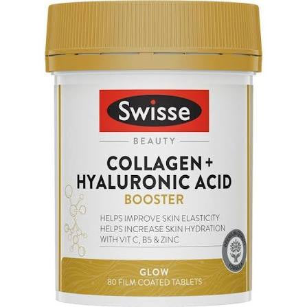 Swisse Beauty Collagen + Hyaluronic Acid Booster 80 Tablets