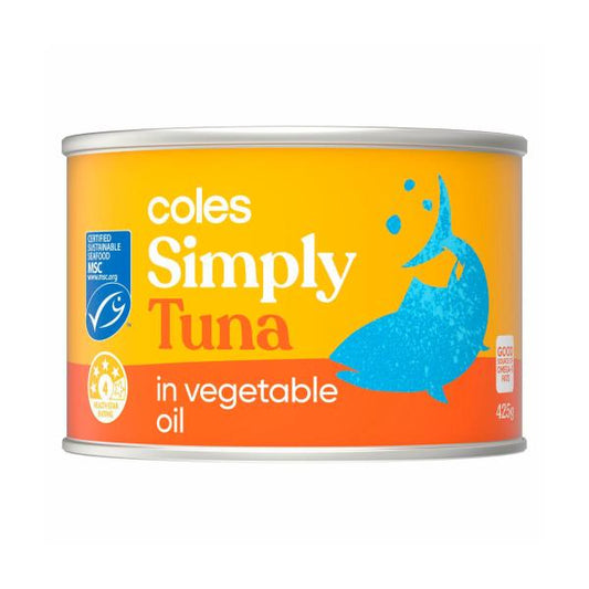 Coles Simply Tuna In Vegetable Oil | 425g