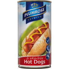 Plumrose 6 Skinless hotdogs