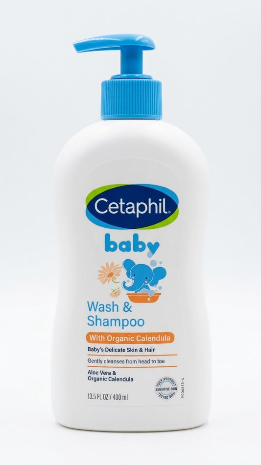 Cetaphil Baby Wash & Shampoo with Organic Calendula (400ml / 13.5 fl oz)